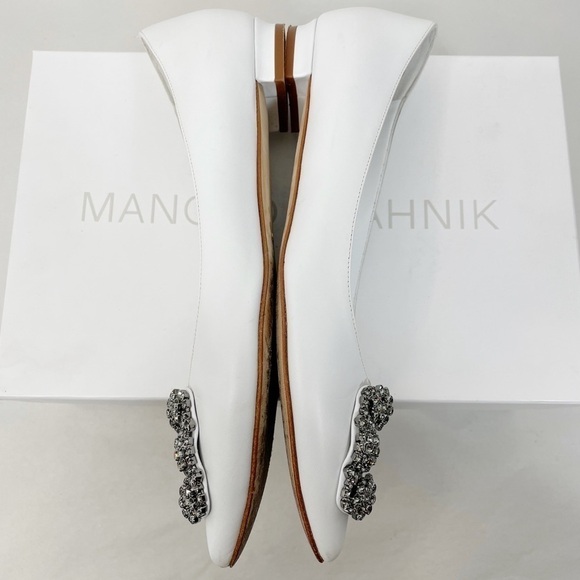 Manolo Blahnik Leather Hangisi Flats - Picture 2 of 7